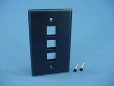 Leviton 41080-3EP Black 1-Gang 3-Port Unbreakable Nylon Standard Wallplate Cover picture