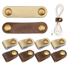 Organizador de cables cuero con correas, reutilizable, con puerto USB, multiusos picture