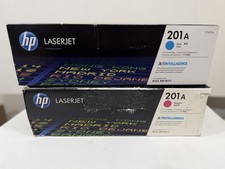 Genuine HP 201A Set Of 2 Cyan, Magenta High Yield Toner Cartridges New Sealed picture