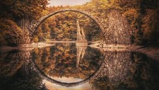 Landscape r reflection nature bridge rock formation Custom Gaming Mat Desk picture