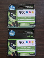 (2x) HP 933 Genuine 3 Pack Ink Cartridges 933 Cyan Magenta Yellow - EXP 06/2026 picture