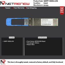 QSFP-100G-LR4  Arista XVR-10068-21 100GBASE-LR4 1310nm 10km QSFP Module picture