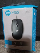 HP X500 USB 3 Button Optical Wired Mouse - Black picture