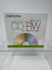 Memorex High Speed CD-RW media, Set of 5, New Unopened, Sealed  picture