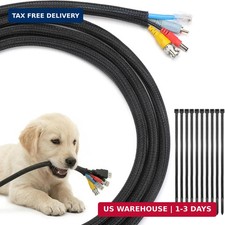 Yecaye 10ft - 1/2 inch Cord Protectors from Pets no Chew, Black picture