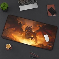 Desk Mat&Mouse Pad:Dragon Attack,Deathwing,Custom Desk Mat picture