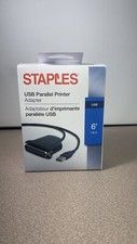 Staples 6' USB Parallel Printer Adapter Cable - Black, New Fast US Shipping picture