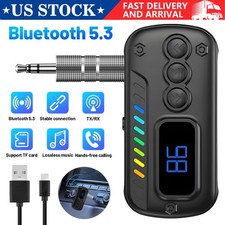 New Bluetooth5.3 Car AUX Audio Adapter Wireless Transmitter Receiver for Home TV picture