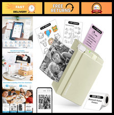 Portable Mini Sticker Printer - Inkless Thermal 300 DPI Bluetooth Printer for DI picture