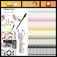 100Pcs Silicone Cable Ties - Flexible Cord Organizer for Effective Cable Managem picture