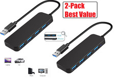 Paquete de 2 concentradores USB 3.0 de 4 puertos (divisor/expansor USB) para PC picture