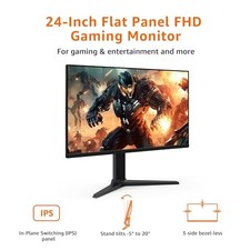 AMAZON BASICS 24 INCH (23.8 INCH VIEWABLE) GAMING MONITOR, FHD 1080P, -  BLACK picture