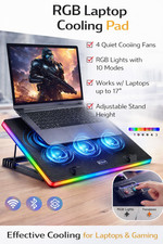 ENHANCE Cryogen Gaming Laptop Cooling Pad - 5 Quiet Cooler Fans and 2 USB Ports picture