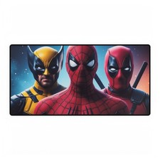 Marvel Wolverine, Spider-Man And Deadpool Movie Logo Mouse Pad Desk Mats picture