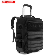 Rolling Backpack Tactical Laptop 16 In Wheels Molle System Hiking Carry Luggage picture