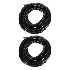 2pcs Spiral Cable Wrap, 6Ft - 7/8-Inch 2M- 22mm Spiral Wire Cord Cover, Black picture