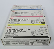 Set of 4 Toner OKI C5100/C5200/C5300/C5400 42127401 42127402 42127403 42127404 picture