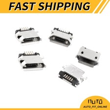 5Pcs Micro USB Type B Female Socket 180 Degree 5-Pin SMT Soldering Jack picture