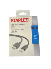 Staples USB 2.0 Extension Cable, 6 Foot, NEW Sealed Package, some damage to box picture