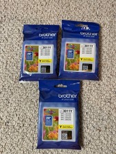 3~Brother LC3011Y Yellow Ink Printer Cartridges SEALED ~ 2023 picture