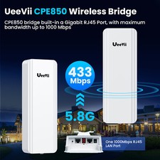 Wireless Bridge Gigabit 16dBi UeeVii CPE850 5.8G Point to Point WiFi 5KM 1200Mbp picture