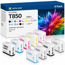 T850 9-Pack High Capacity P800 Ink with Chip For T850 SureColor P800 Printers picture