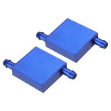 2PCS Aluminum Water Cooling Blocks 40x40x12mm Liquid Cooler Heat Sink Blue picture