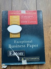 Eaton Business Paper 100% Cotton White Connoisseur 8.5x11 in. Watermarked 24 Lb picture