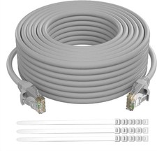 Adoreen Cat 6 Ethernet Cable 40 Ft-Gray, Outdoor & Indoor Snagless 40FT, Grey  picture