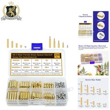 High-Quality Brass M2.5 Standoffs & Screws Kit - 280 Pieces Organized for Ease picture