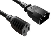 6ft C14 to NEMA 5-15R PDU Power Cord Adapter, 18 AWG SVT, 10A/125V, UL Listed... picture