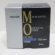 Maxell MO Magneto Optical Disk OC012 Rewritable 128mb - BRAND NEW picture