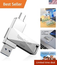 Dual-Port 128GB USB 3.0 Thumb Drive - Fast 200MB/s Read Speed, Durable Design picture