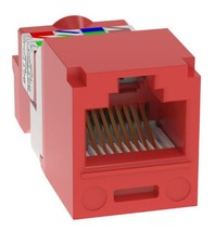 Panduit CJ5E88TRD Mini-Com® TX5E™ T Style UTP Jack Module, Red (Qty 10) picture