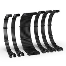 PSU Cable Extension Kit, 300MM Black, 16AWG, 68 Pins, ATX, EPS, PCI-E, 10 Pac... picture