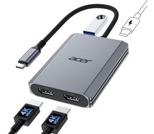 Acer USB C to Dual HDMI Adapter 4K@60Hz, 4-in-1 HDMI Splitter for Dual Monitors picture