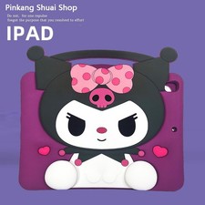 Kuromi Pen Slot Silica Gel Bracket Add Lanyard TabletCase For Apple iPad mini123 picture