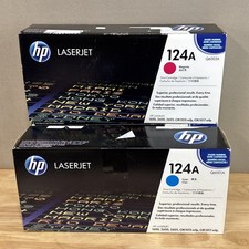 Genuine HP 124A Cyan Q6001A Magenta Q6003Ax2 Toner Expired picture