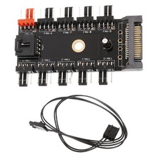 1 to 10 4-pin PC CPU PWM Cooling Fan Speed Controller SATA Power Socket Splitter picture