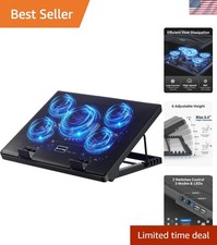 High-Performance Laptop Cooling Pad with 6 Adjustable Heights for 12-17