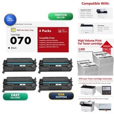 CRG070 Black Toner Cartridge Compatible for Canon MF465dw 4 Pack picture