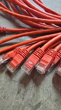 Bundles Monoprice CAT5E Ethernet Patch Cables Red 15ft Snagless RJ45 Lot 22 picture