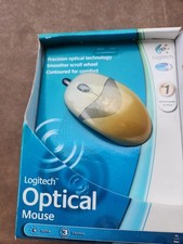 Vintage Logitech 3-Button Optical Wheel Mouse with PS/2 Adapter picture