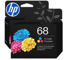 HP 68 Tri-Color Ink Cartridge, Works Envy 6100e, 6500e Series| 7FP20TN | 2Packs picture