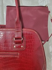 Women Laptop Shoulder Tote Apostrophe Ultimate Burgundy Embossed Faux Croc Big picture