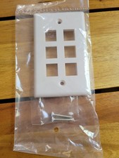 100 Pack - 6 Port Wall Plate Keystone RJ45 Cat6 Cat5e Insert Jack White Plate picture