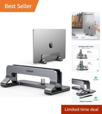 Space-Saving Vertical Laptop Holder for MacBook Pro & Air - Adjustable Design picture