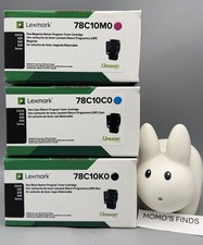Set of 3 Lexmark  78C10M0 78C10C0 78C10K0 Genuine Toner Cartridge Sealed B,C,M picture