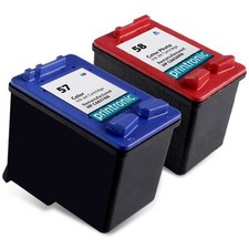 2pk Printronic For Hp 57 58 C6657AN C6658AN Color Color Photo Ink Cartridge picture