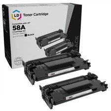 LD 2PK Replacement for HP 58A CF258A Black Toner w/CHIP LaserJet Pro M404 M428 picture